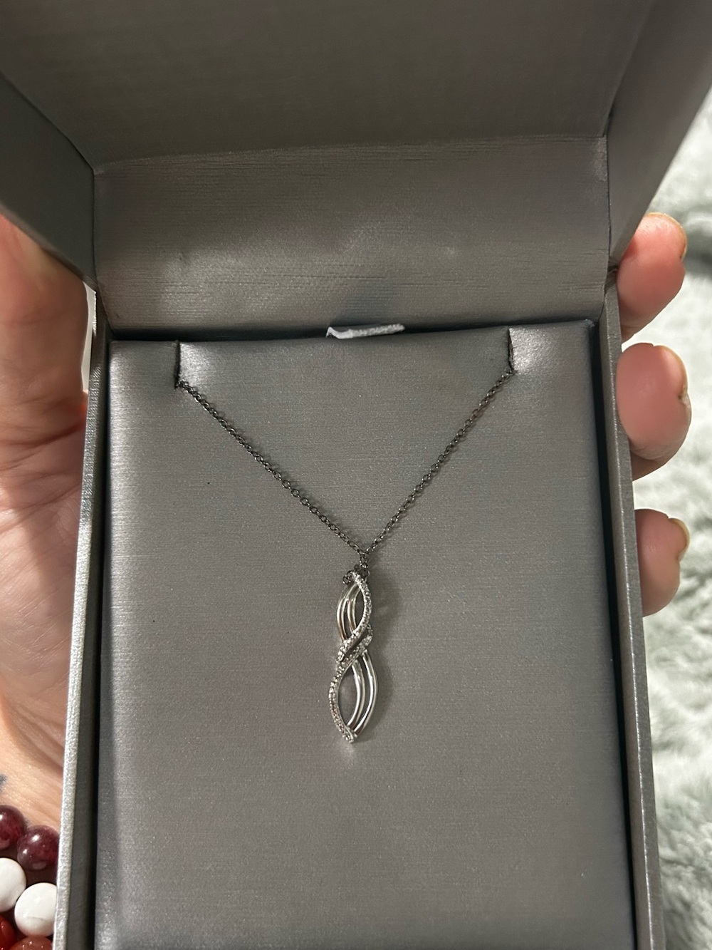 Sterling Silver Twisted Infinity Pendant Necklace -
